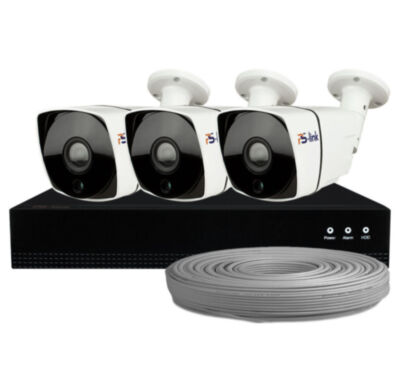 Комплект видеонаблюдения IP 2Мп KIT-C203IP-POE 3 камеры с ночной съемкой для улицы, с датчиком движения, питание PoE Комплект проводного IP-видеонаблюдения представляет собой полностью готовое к работе решение для организации надежной системы безопасности на загородных участках, в частных домах, небольших офисах, магазинах, складских помещениях и на парковках, которое включает в себя всё необходимое для быстрого запуска: цифровой 4-канальный видеорегистратор, уличные 2-мегапиксельные IP-камеры с ИК-подсветкой и готовые бухты кабеля длиной 10 метров для подключения каждой камеры.