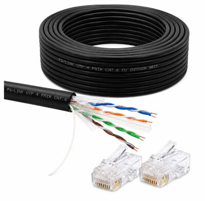 Кабель витая пара UTP4 cat.6 CU 20 метров UTP-CAT6-CU20-OUT уличный  UTP-CAT6-CU20-OUT — уличный сетевой кабель «витая пара» категории Cat.