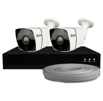 Комплект видеонаблюдения IP Ps-Link KIT-C802IP-POE / 8Мп / 2 камеры / питание POE 