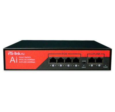 Коммутатор сетевой на 4 POE и 2 UPlink порта Ps-Link VD-206P 