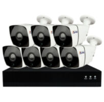 Комплект видеонаблюдения IP 2Мп KIT-С207IP-POE 7 камер с ночной съемкой для улицы, с датчиком движения, питание PoE