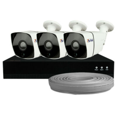 Комплект видеонаблюдения IP Ps-Link KIT-C803IP-POE / 8Мп / 3 камеры / питание POE 