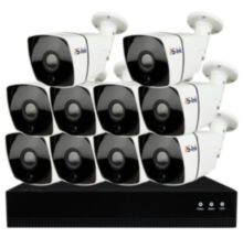 Комплект видеонаблюдения IP 2Мп  KIT-С210IP-POE 10 камер с ночной съемкой для улицы, с датчиком движения, питание PoE