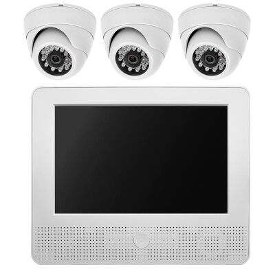 Комплект видеонаблюдения AHD 2Мп KIT-A9203HD 3 камеры для помещения, регистратор с монитором KIT-A9203HD — это комплект видеонаблюдения 2 Мп FullHD для помещения, включающий гибридный видеорегистратор A9104HX с монитором, три камеры AHD, кабель и блоки питания.