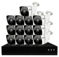 Комплект видеонаблюдения IP 2Мп KIT-С213IP-POE 13 камер с ночной съемкой для улицы, с датчиком движения, питание PoE