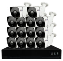 Комплект видеонаблюдения IP 2Мп KIT-С214IP-POE 14 камер с ночной съемкой для улицы, с датчиком движения, питание PoE