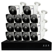 Комплект видеонаблюдения IP 2Мп  KIT-С214IP-POE 14 камер с ночной съемкой для улицы, с датчиком движения, питание PoE