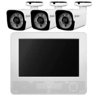 Комплект видеонаблюдения AHD 5Мп KIT-C9503HD 3 камеры для улицы, регистратор с монитором KIT-C9503HD — это комплект видеонаблюдения для дома, офиса и бизнеса, включающий гибридный видеорегистратор A9104HX с 10-дюймовым монитором, уличные камеры 5 Мп с поддержкой форматов AHD/TVI/CVI/CVBS, кабель и блоки питания.