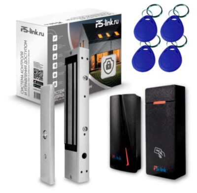 Система СКУД KIT-M010EM-WP-P-280LED на 1 дверь, электромагнитный замок 280 кг, 2 всепогодных считывателя RFID 125 кГц EM-Marine Комплект СКУД  KIT-M010EM-WP-P-280LED на одну дверь на базе контроллера со встроенным считывателем, дополнительным RFID считывателем, а также с четырьмя RFID ключами и электромагнитным замком подходит для организации контролируемого доступа определенного круга лиц в различные офисные или служебные помещения с обязательной идентификацией по RFID ключу.