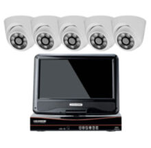 Комплект видеонаблюдения AHD 5Мп  KIT-A9505HD 5 камер для помещения, регистратор с монитором