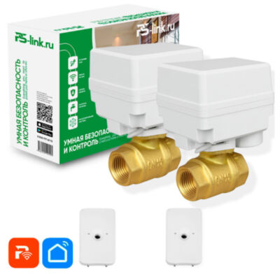 Система защиты от протечек воды Ps-Link PS-TY150-V2 с электроприводом, Wi-Fi подключением и проводными датчиками протечки воды 