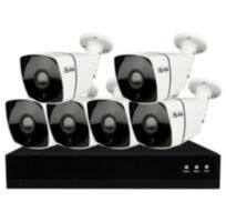 Комплект видеонаблюдения IP 5Мп KIT-С506IP-POE 6 камер с ночной съемкой для улицы, с датчиком движения, питание PoE