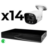 Комплект видеонаблюдения IP 5Мп KIT-C514IP-ST 14 камер для улицы, аналитика, детекция человека, детекция автомобиля, область вторжения