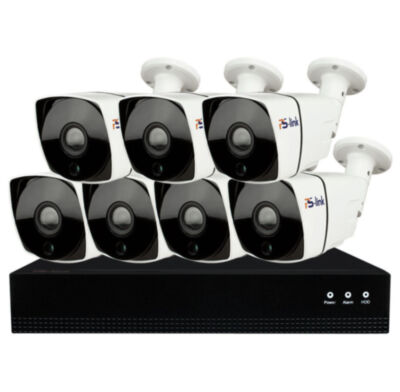 Комплект видеонаблюдения IP 5Мп KIT-С507IP-POE 7 камер с ночной съемкой для улицы, с датчиком движения, питание PoE Комплект проводного IP-видеонаблюдения представляет собой профессиональное готовое решение для организации системы безопасности с повышенными требованиями к детализации изображения на загородных участках, в частных домах, небольших офисах, магазинах, складских помещениях и на парковках, которое включает в себя всё необходимое для быстрого запуска: цифровой 16-канальный видеорегистратор, уличные 5-мегапиксельные IP-камеры с мощной ИК-подсветкой и готовые бухты кабеля длиной 10 метров для подключения каждой камеры.
