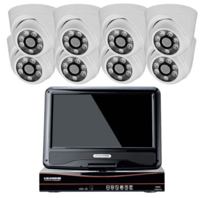 Комплект видеонаблюдения AHD 5Мп KIT-A9508HD 8 камер для помещения, регистратор с монитором KIT-A9508HD — это современный комплект видеонаблюдения, состоящий из гибридного видеорегистратора A9108HX с 10-дюймовым монитором и купольных AHD камер PS-AHD305 с разрешением 5 Мп.