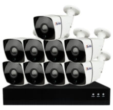 Комплект видеонаблюдения IP 5Мп  KIT-С509IP-POE 9 камер с ночной съемкой для улицы, с датчиком движения, питание PoE