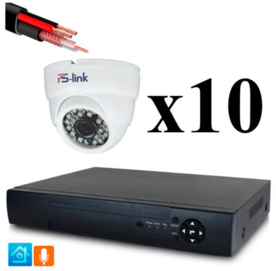 Комплект видеонаблюдения AHD 5Мп KIT-A510HD-MX KIT-A510HD-MX — готовый комплект видеонаблюдения AHD 5 Мп с записью звука для крупного дома, склада, магазина, производства, офиса или территории с несколькими зонами контроля.