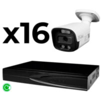 Комплект видеонаблюдения IP 5Мп KIT-C516IP-ST 16 камер для улицы, аналитика, детекция человека, детекция автомобиля, область вторжения