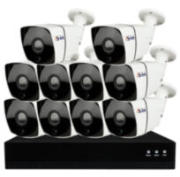 Комплект видеонаблюдения IP 5Мп KIT-С510IP-POE 10 камер с ночной съемкой для улицы, с датчиком движения, питание PoE