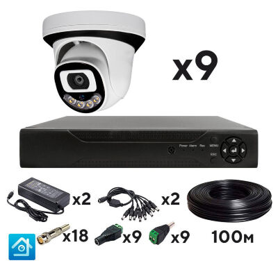 Комплект видеонаблюдения AHD 2Мп KIT-A209HDC 9 камер для помещения с LED-подсветкой, без микрофона Готовый комплект видеонаблюдения KIT-A209HDC - профессиональное решение для организации круглосуточного контроля внутренних помещений: офисов, складов, торговых залов, подъездов, учебных заведений, пунктов выдачи заказов и других объектов, где требуется комплексное покрытие зон с высоким качеством изображения.