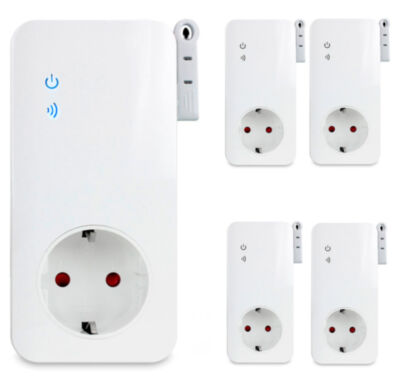 Комплект GSM - Розетка Simpal T4004V2 (1 ведущая + 4 ведомых) работа по расписанию, датчик температуры, управление по SMS 