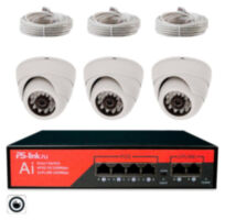 Комплект видеонаблюдения IP 5Мп KIT-A503POE-YE-LT 3 камеры с сервисом IPEYE, для ПВЗ, офиса, производства