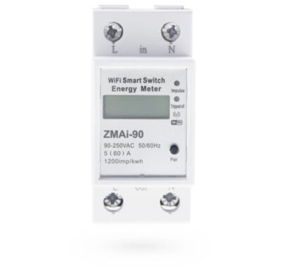 Умный WIFI автоматический счетчик-выключатель ZMAi-90 Работа в сети WIFI 

Контроль расхода энергии 

Номинальный ток: 60 А

Ввод сверху 

Световая индикация состояния

Приложение Tuya