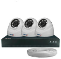 Комплект видеонаблюдения IP 2Мп KIT-A203IP-POE 3 камеры с ночной съемкой для помещения, с датчиком движения, питание PoE