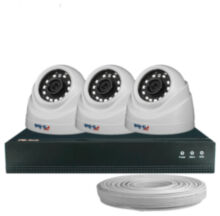 Комплект видеонаблюдения IP 2Мп  KIT-A203IP-POE 3 камеры с ночной съемкой для помещения, с датчиком движения, питание PoE