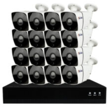 Комплект видеонаблюдения IP 5Мп  KIT-C516IP-POE 16 камер с ночной съемкой для улицы, с датчиком движения, питание PoE