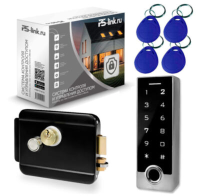 Система СКУД KIT-TF2EM-WP-W-B отпечаток пальца, кодовая панель, металлическая, RFID, WIFI Комплект СКУД  KIT-TF2EM-WP-W-B на одну дверь на базе панели с сенсорной клавиатурой, контроллером и сенсором отпечатка пальца, а также с четырьмя RFID ключами и электромеханическим замком для удобства пользователей.