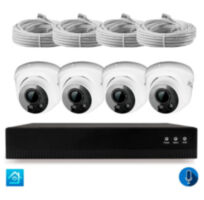 Комплект видеонаблюдения IP 8Мп KIT-A804IPM-POE 4 камеры 8Мп с микрофоном для помещения, питание PoE, ночная съёмка