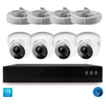 Комплект видеонаблюдения IP 8Мп  KIT-A804IPM-POE 4 камеры 8Мп с микрофоном для помещения, питание PoE, ночная съёмка