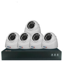 Комплект видеонаблюдения IP 2Мп KIT-A205IP-POE 5 камер с ночной съемкой для помещения, с датчиком движения, питание PoE