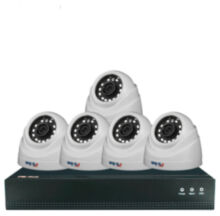 Комплект видеонаблюдения IP 2Мп  KIT-A205IP-POE 5 камер с ночной съемкой для помещения, с датчиком движения, питание PoE