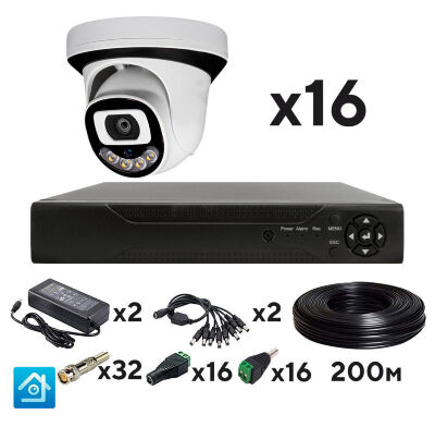 Комплект видеонаблюдения AHD 2Мп KIT-A216HDC 16 камер для помещения с LED-подсветкой, без микрофона Готовый комплект видеонаблюдения KIT-A216HDC - профессиональное решение для организации круглосуточного контроля внутренних помещений: офисов, складов, торговых залов, подъездов, учебных заведений, пунктов выдачи заказов и других объектов, где требуется комплексное покрытие зон с высоким качеством изображения.
