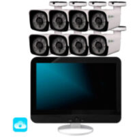 Комплект видеонаблюдения WIFI 5Мп KIT-W508CM беспроводной, 8 камер для улицы, ночное видение, удаленный доступ
