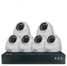 Комплект видеонаблюдения IP 2Мп  KIT-A206IP-POE 6 камер с ночной съемкой для помещения, с датчиком движения, питание PoE