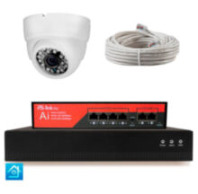 Комплект видеонаблюдения IP 2Мп  KIT-A201IP-PL 1 камера, программный датчик движения, удаленный доступ, ночное видение