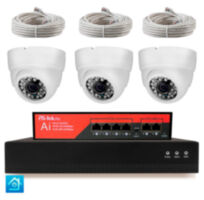 Комплект видеонаблюдения IP 2Мп KIT-A203IP-PL 3 камеры, программный датчик движения, удаленный доступ, ночное видение