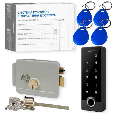Комплект СКУД KIT-TF3EM-WP-W-G эл. механический замок, RFID, WIFI, отпечаток, защита IP66 Комплект KIT-TF3EM-WP-W-G на базе биометрической панели доступа PS-TF3EM-WP-W и электромеханического замка — готовое решение для организации контролируемого прохода через входную или офисную дверь.