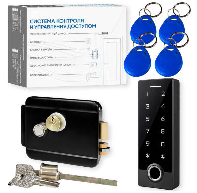 Комплект СКУД KIT-TF3EM-WP-W-B эл. механический замок, RFID, WIFI, отпечаток, защита IP66 Комплект KIT-TF3EM-WP-W-B на базе биометрической панели доступа PS-TF3EM-WP-W и электромеханического замка — готовое решение для организации контролируемого прохода через входную или офисную дверь.