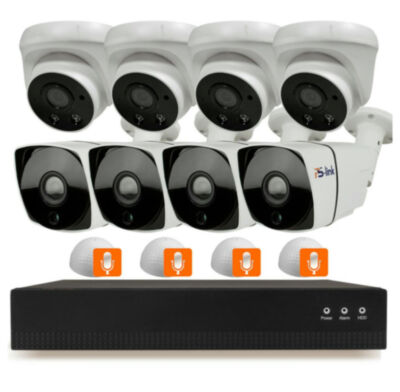 Комплект видеонаблюдения IP Ps-Link KIT-B208IPMX-POE / 2Мп / 8 камер / запись звука 