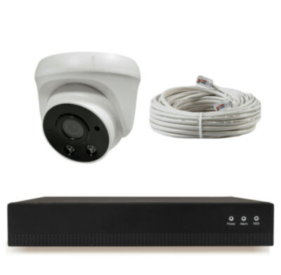 Комплект видеонаблюдения IP Ps-Link KIT-A501IPM-POE / 5Мп / 1 камера / запись звука 
