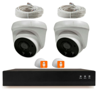 Комплект видеонаблюдения IP Ps-Link KIT-A202IPMX-POE / 2Мп / 2 камеры / запись звука 