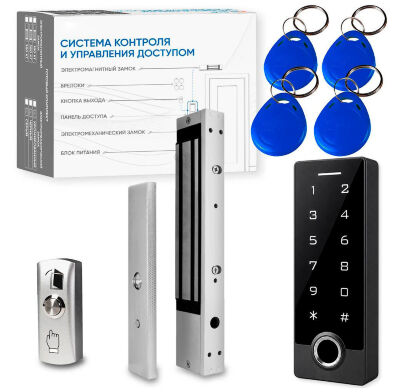 Комплект СКУД KIT-TF3EM-WP-W-280 эл. магнитный замок 280кг, RFID, WIFI, отпечаток Комплект KIT-TF3EM-WP-W-280 на базе биометрической панели доступа PS-TF3EM-WP-W и электромагнитного замка ML280 — готовое решение для организации контролируемого прохода через калитку, входную или офисную дверь.