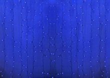 Гирлянда "Светодиодный Дождь" 2х3м, постоянное свечение, черный провод, Синие диоды 