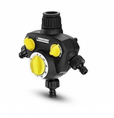 Таймер для полива Karcher WT 2 + распределитель 3-х канальный G1, G3/4 Управление поливом. Три независимых выхода и плавная регулировка потока воды. Также распределитель оснащен таймером для автоматичсекого полива.