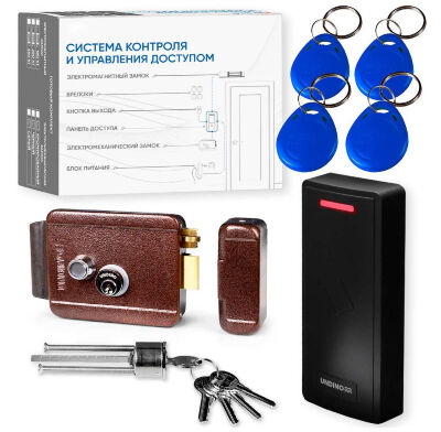 Комплект СКУД Undino KIT-CR101EM-B эл. механический замок, RFID Готовый комплект СКУД Undino KIT-CR101EM-B — это эстетичное и надёжное решение для организации автономного контроля доступа с упрощённым управлением и визуальной гармонией с фасадом.