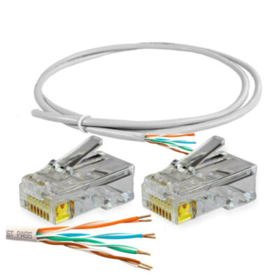Кабель UTP4 cat.5E CU 1 метр Ps-Link UTP-CU01 с коннекторами RJ-45 